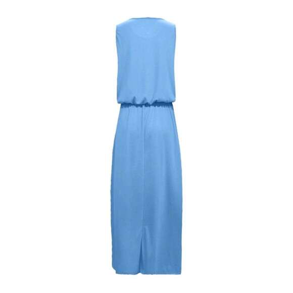 Women’s Light Blue Maxi Dress Sleeveless Side Slit Size M Lightweight - Picture 3 of 10